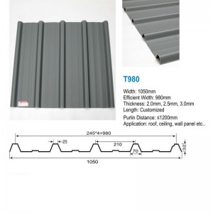 T980 Gray High Peak ASA PVC UPVC dakpannen dakplaat